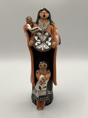 Vintage *RARE* Signed Carol Lucero Gachupin Storyteller w/Book of Scared Symbols